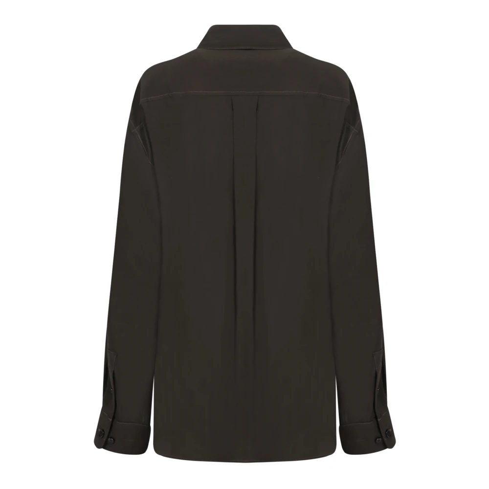 Lemaire Minimalistisch Overhemd met Borstzak Lange Mouwen Brown Heren