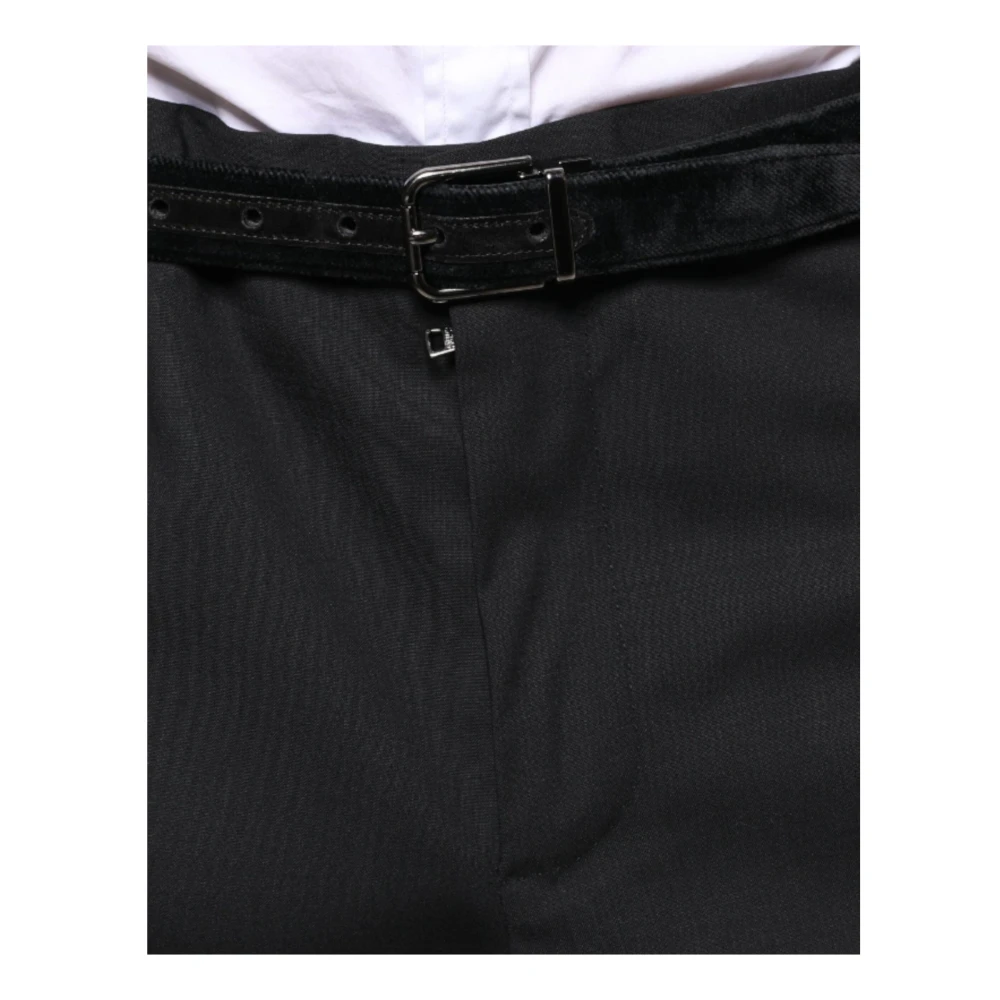 Dolce & Gabbana Zwarte wollen blend pantalon Black Heren