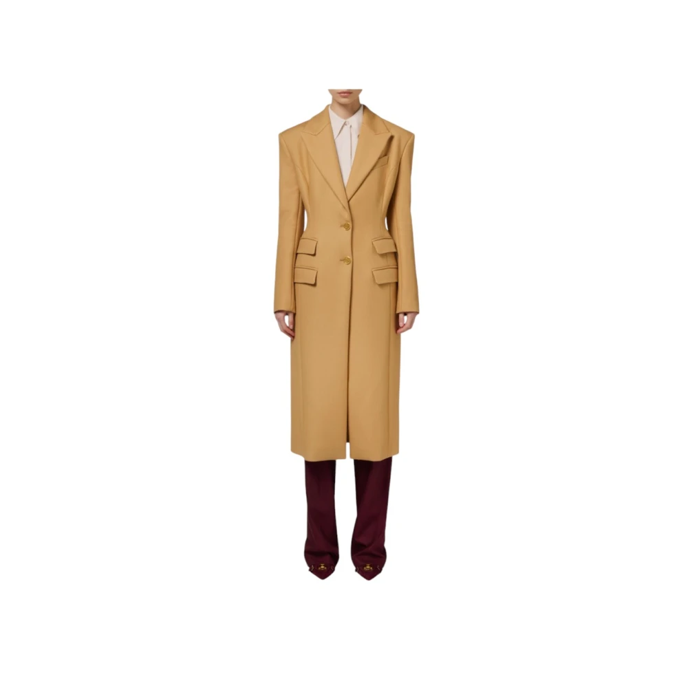 Elisabetta Franchi Stijlvolle wollen jas voor vrouwen Brown Dames
