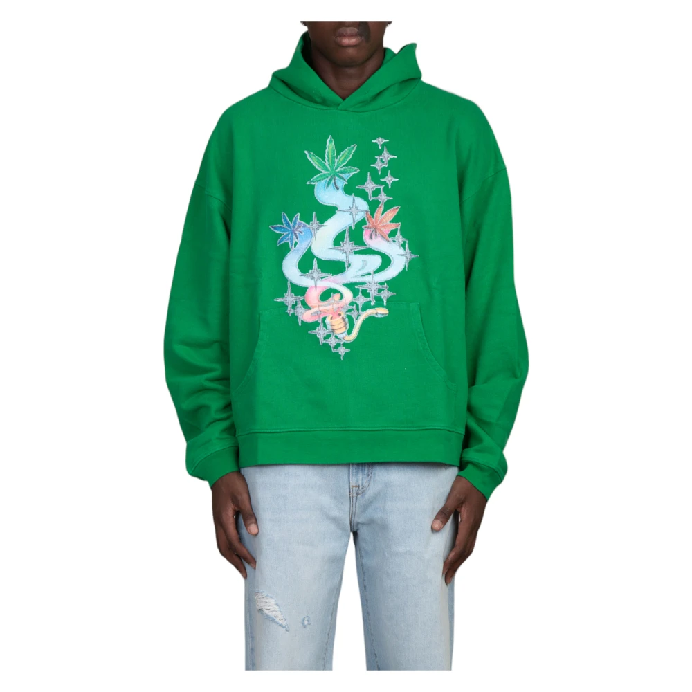 ERL Bedrukte hoodie Green Heren