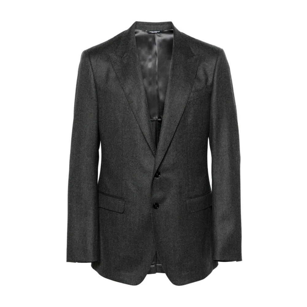 Dolce & Gabbana Grå Melange Ullkavaj