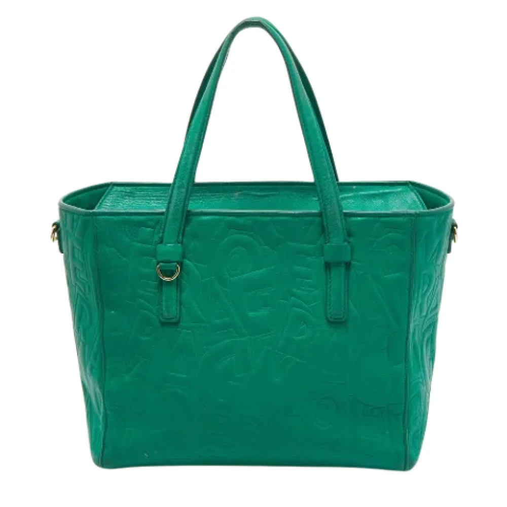 Salvatore Ferragamo Pre-owned Leather totes Green Dames