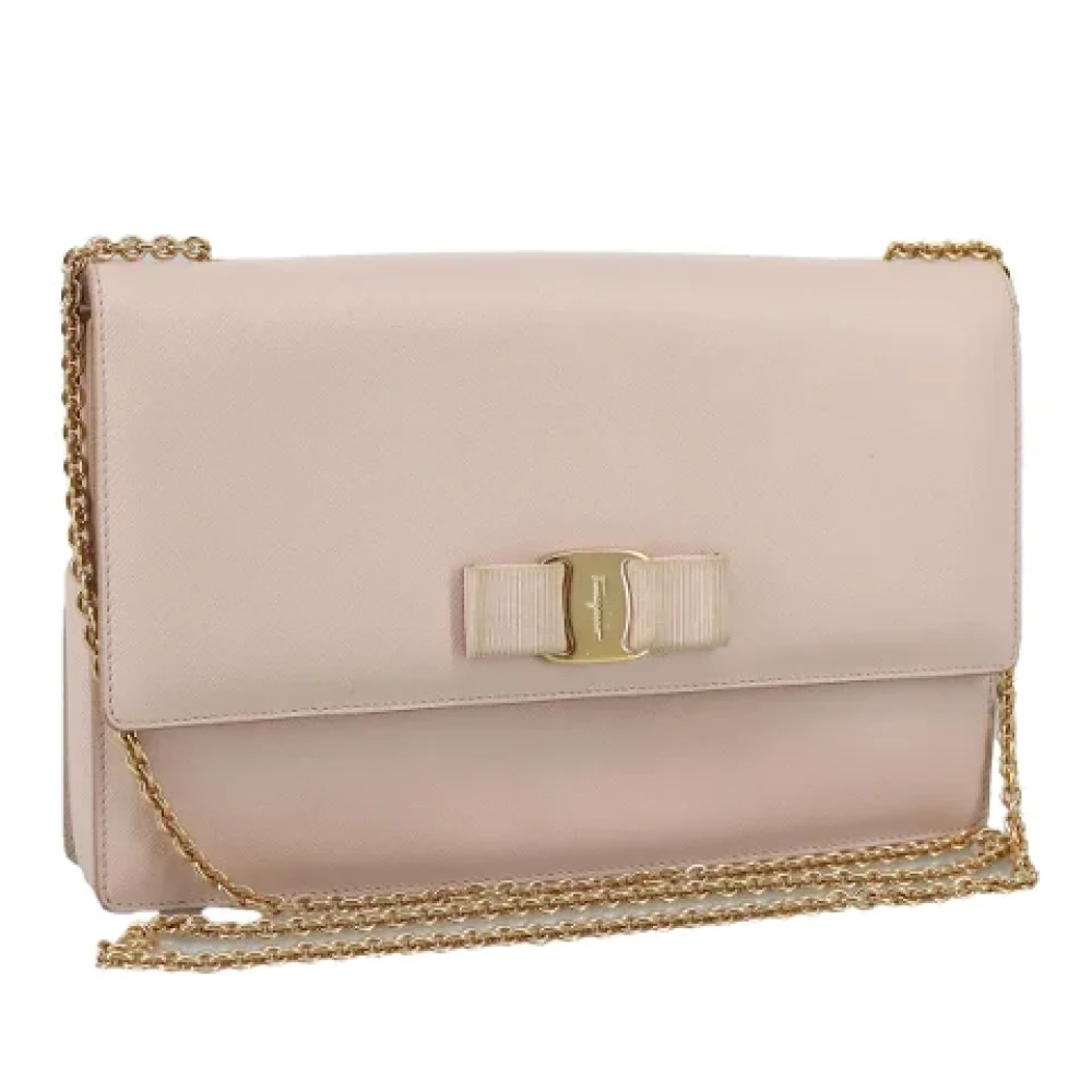 Salvatore Ferragamo Pre-owned Leather shoulder-bags Pink Dames