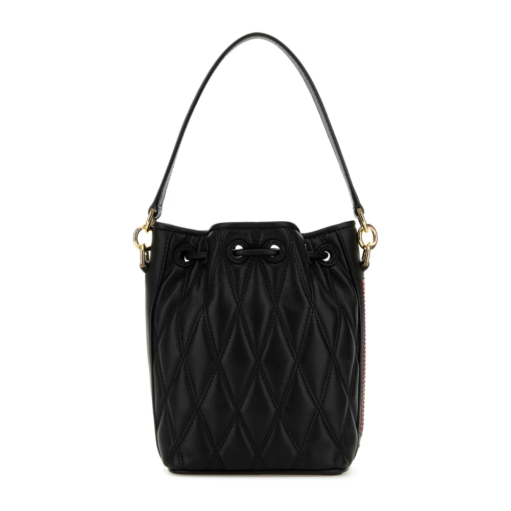 Bally Stijlvolle zwarte leren emmer tas Black Dames