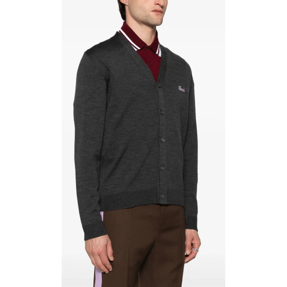 Gucci Geborduurde wollen cardigan Gray Heren