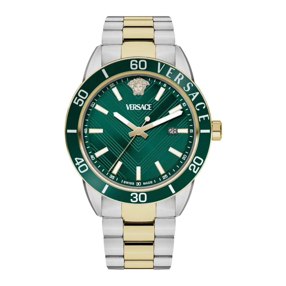 Versace VEYCA0524 Greca Urban green gold silver Stainless Steel Men's Watch NEW - Image 2