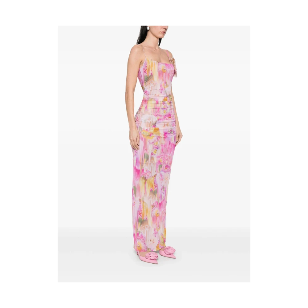 Blumarine Fuchsia Roze Spaghetti Strap Jurk met Broche Pink Dames