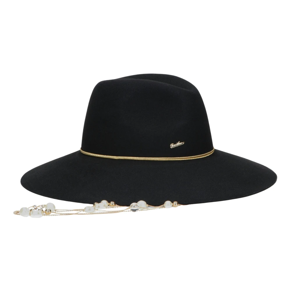 Borsalino Sophie Alessandria Vilthoed met Afneembare Ketting Black Dames