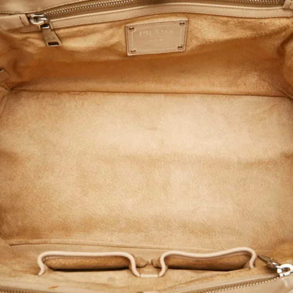 Prada Vintage Pre-owned Leather prada-bags Beige Dames