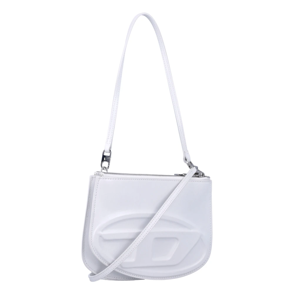 Diesel Witte Handtas met Oval D Logo White Dames