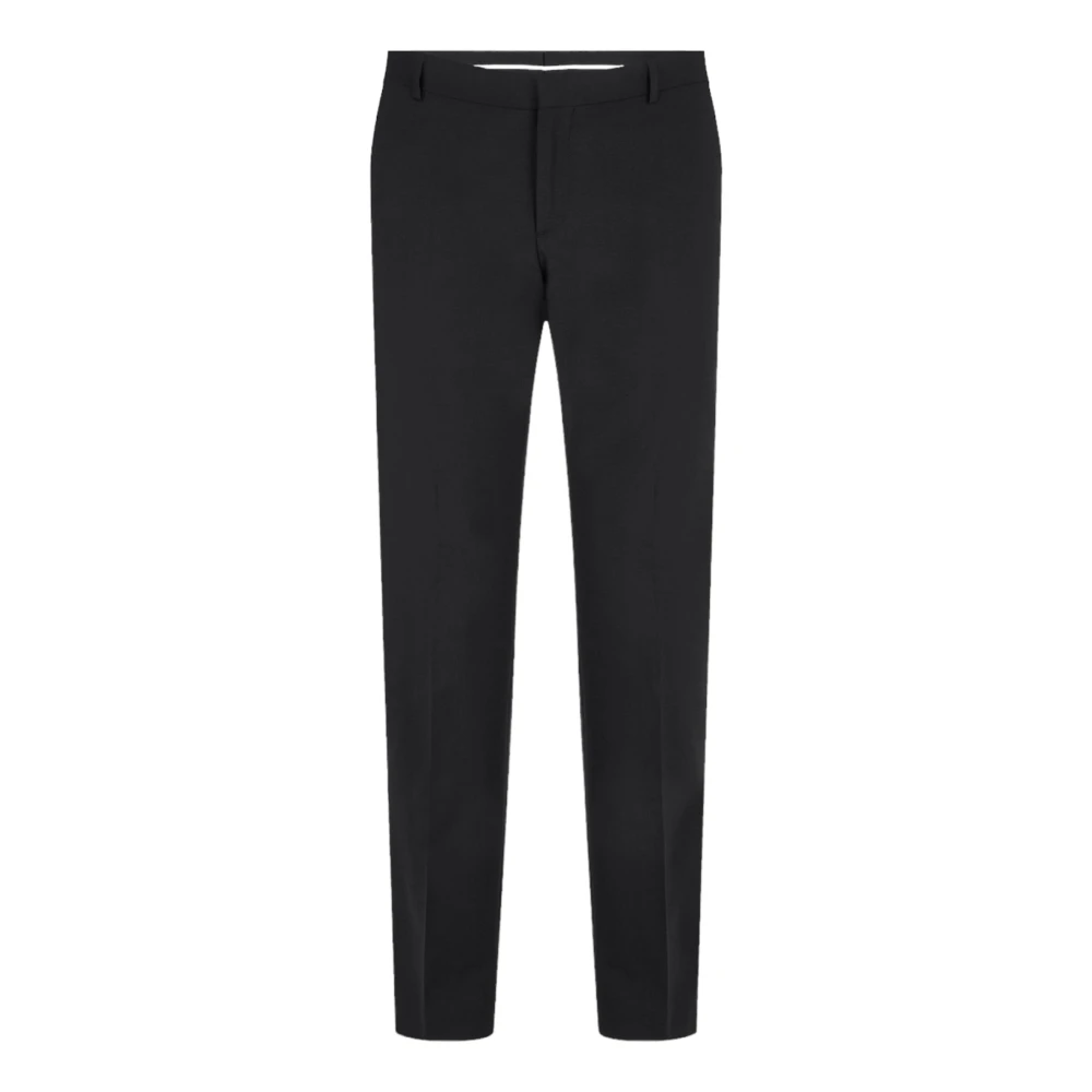 Calvin Klein Zwarte Wolmix Slim Fit Broek Black Heren