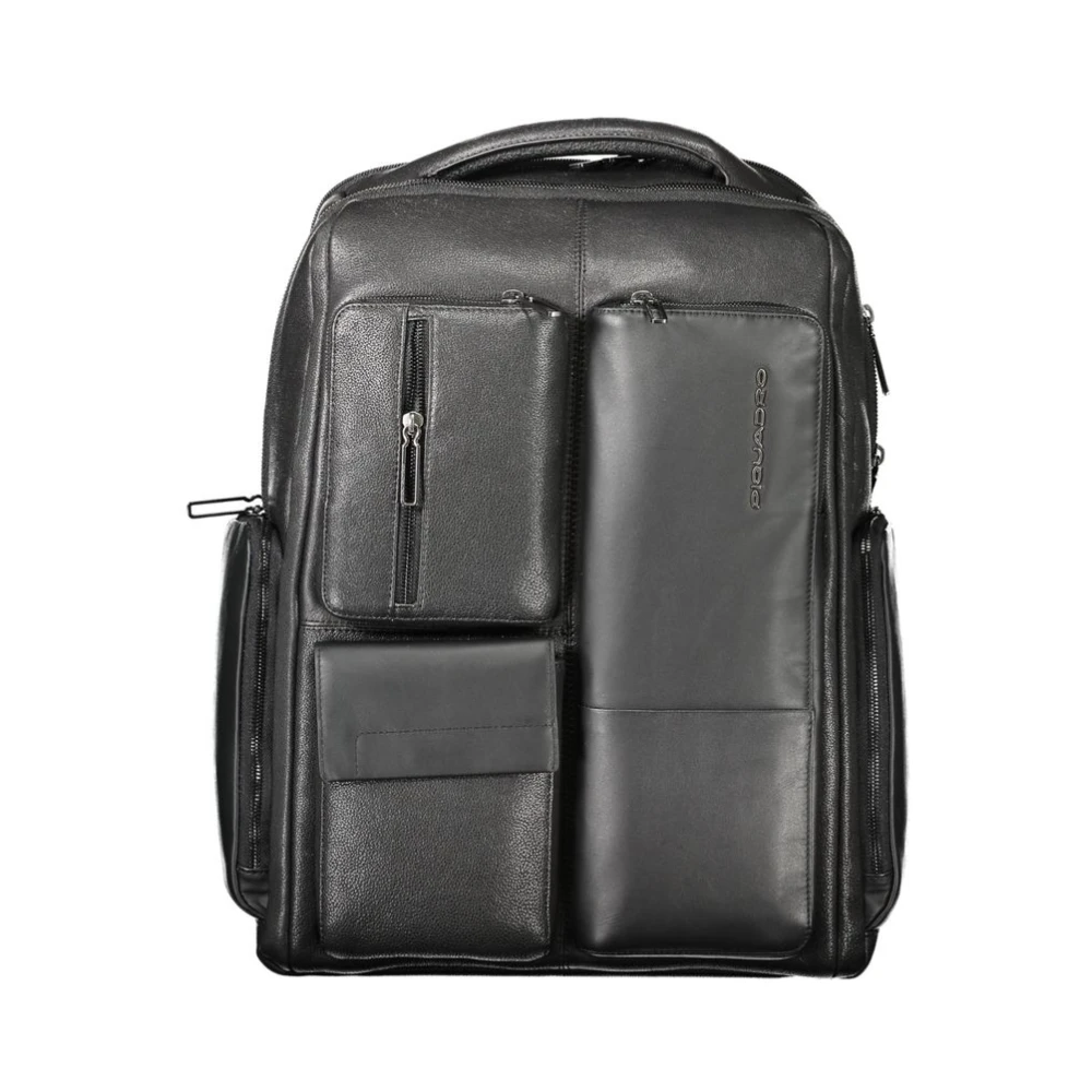 Piquadro Zwarte leren rugzak | Stijlvol model Black Heren
