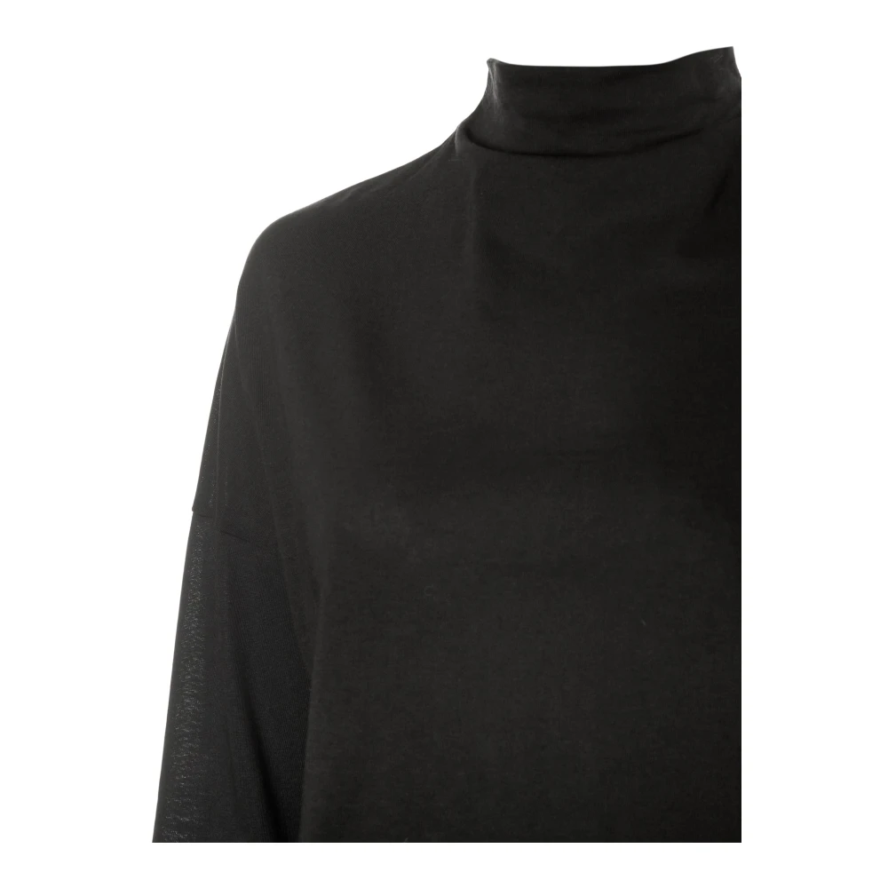drykorn Relaxed Fit Longsleeve met vallende kraag Black Heren