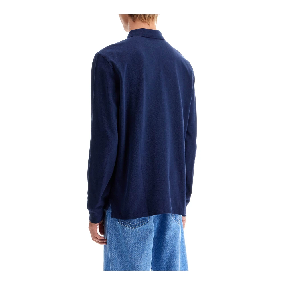 Polo Ralph Lauren Iconisch Pony Logo Lange Mouw Polo Shirt Blue Heren