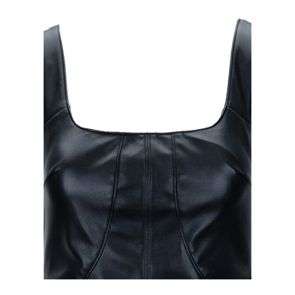 Elisabetta Franchi Jurk met korte mouwen en vierkante hals Black Dames