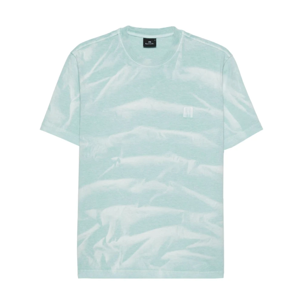 Paul Smith Sun Bleach Print Katoenen T-shirt Blue Heren