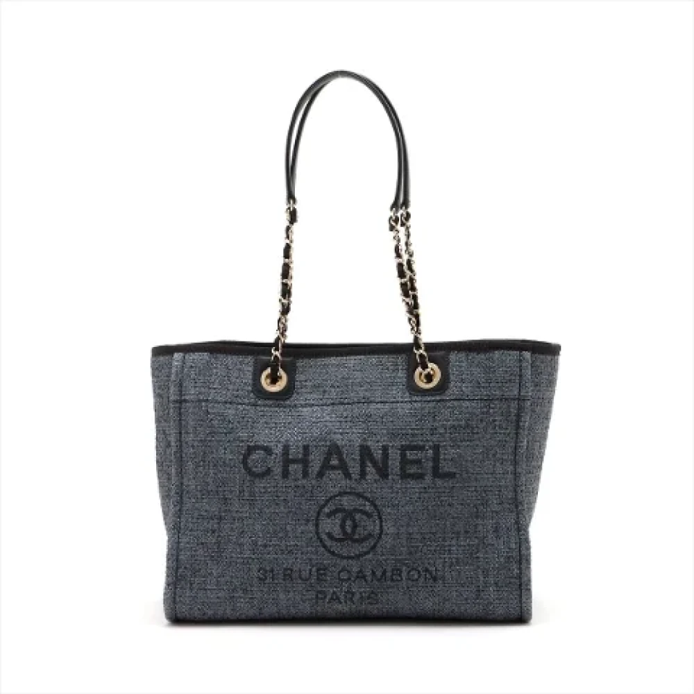 Chanel Vintage Pre-owned Canvas chanel-bags Blue Dames