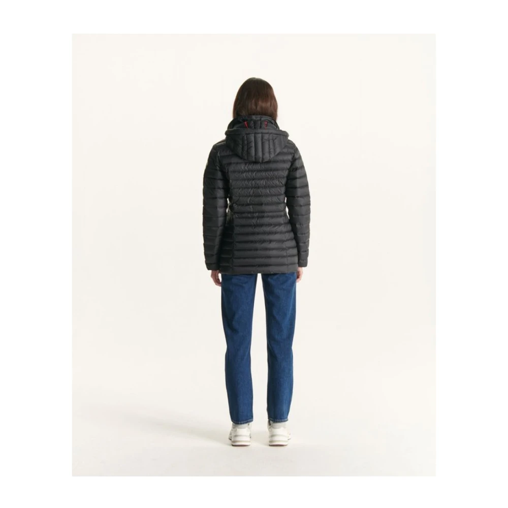 Jott Capuchon Halflange Gewatteerde Jas Black Dames