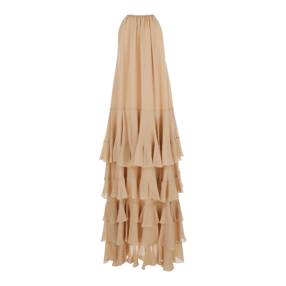 Chloé Roze Zijden Jurk met Cascaderuches Pink Dames