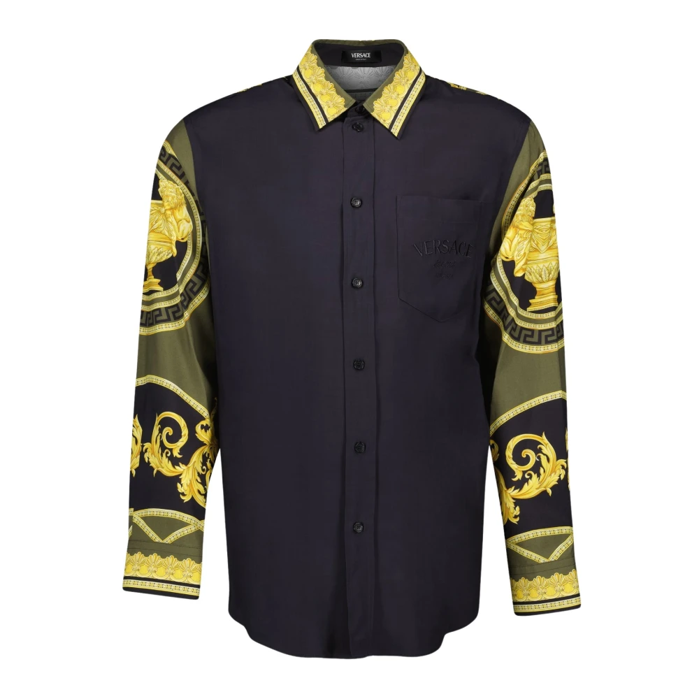 Versace Barocco Print Shirt Herfst-Winter 2024 Black Heren