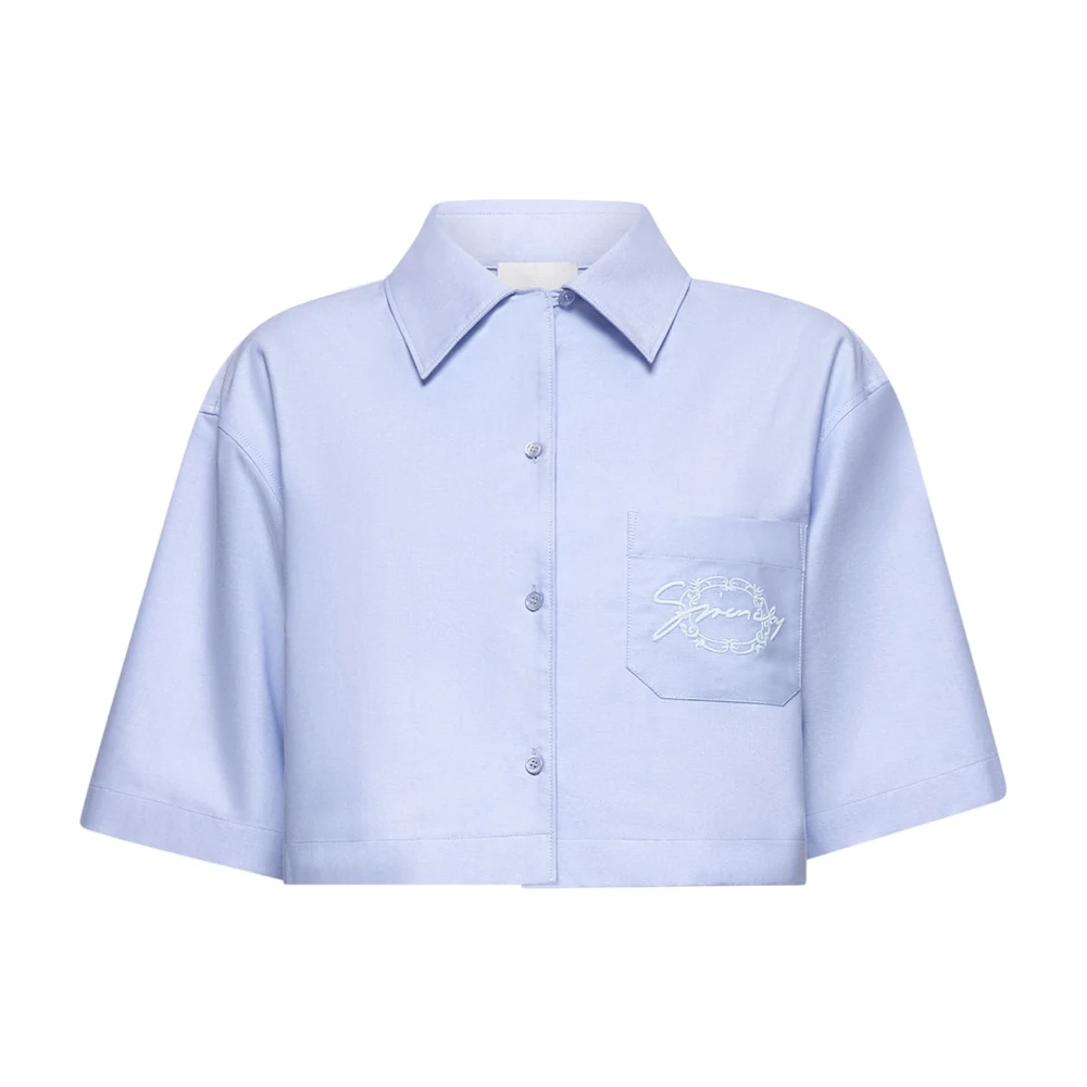 Givenchy Katoenen Cropped Shirt Blue Dames