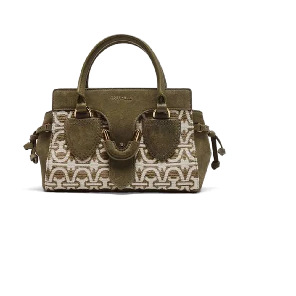 Coccinelle Groene leren handtas met elegante details Green Dames