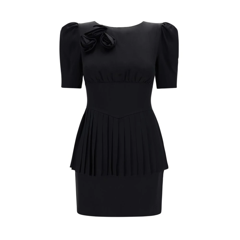 Alessandra Rich 3D Rozenapplicatie Minijurk Black Dames