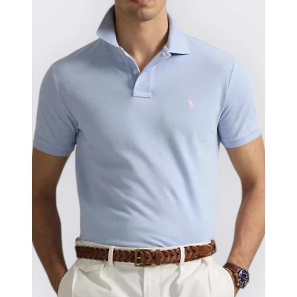 Polo Ralph Lauren Slim-Fit Piqué Polo Gebreid Blue Heren