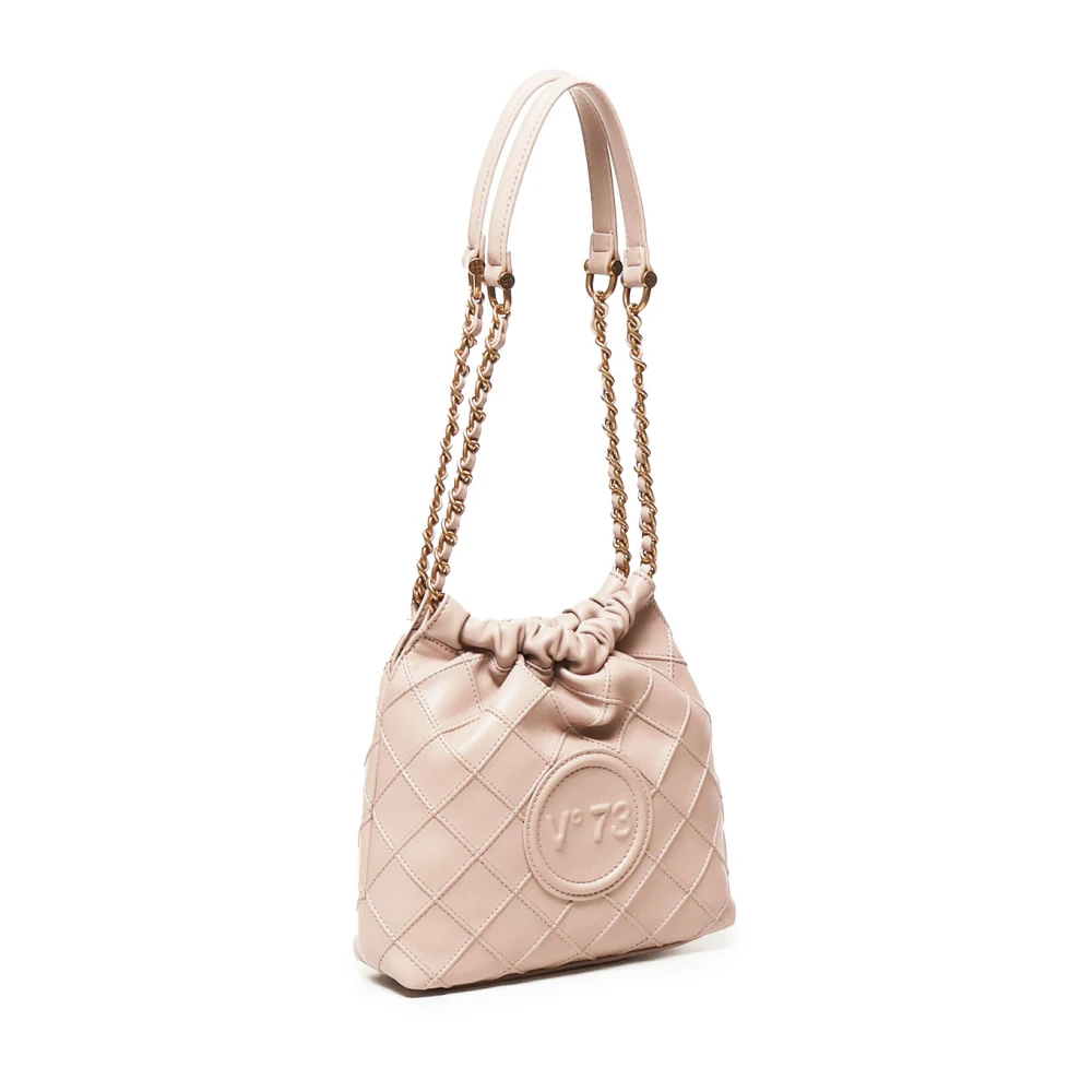 V73 Mini Hobo Tas met Matelassé Motief Beige Dames