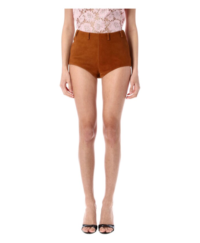 bruine-suede-aansluitende-shorts-ss25