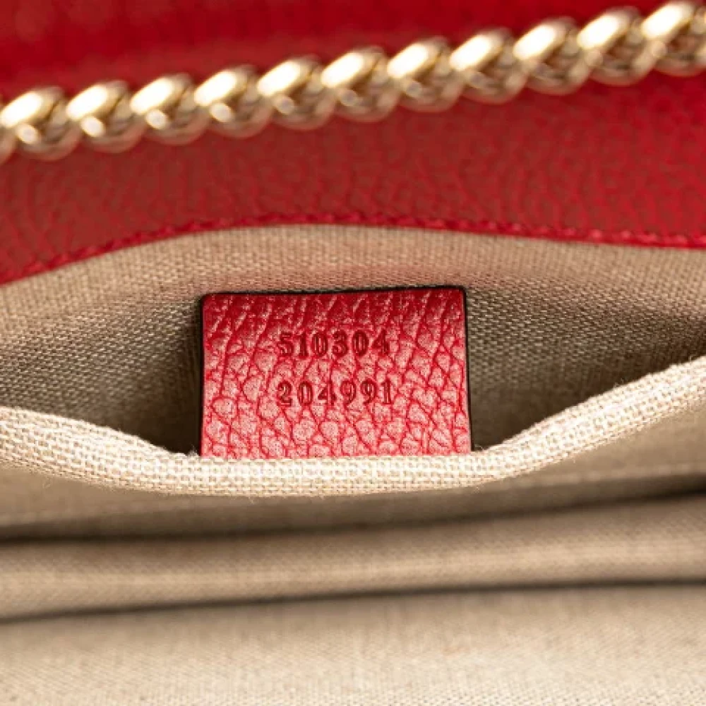 Gucci Vintage Pre-owned Leather gucci-bags Red Dames
