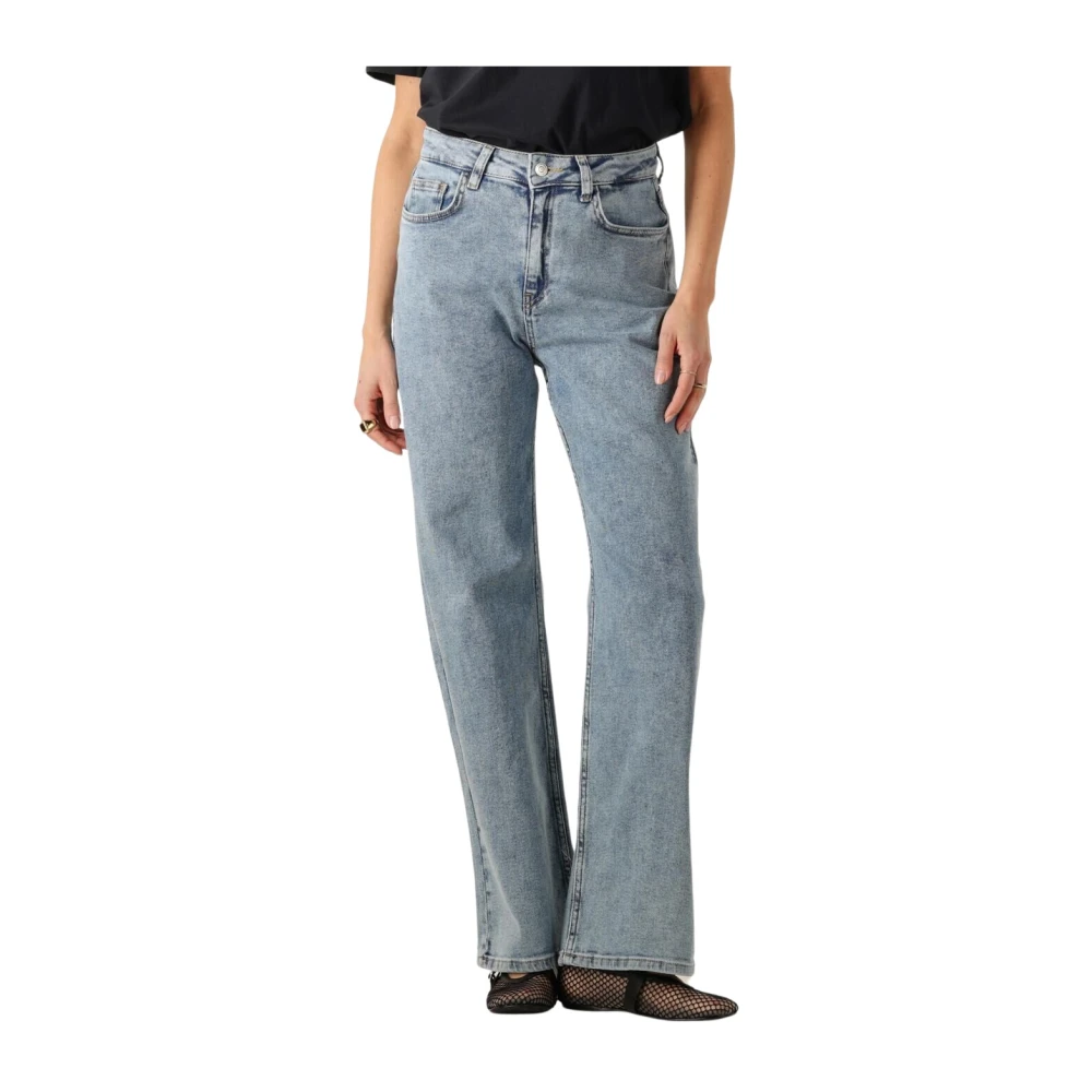 Colourful Rebel Hoge taille wijde pijp denim broek Blue Dames