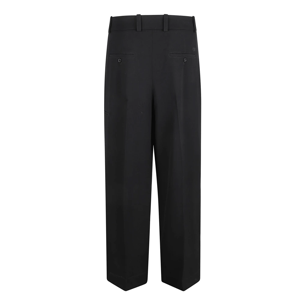 Off White Zwarte Wol Darts Broek Black Heren