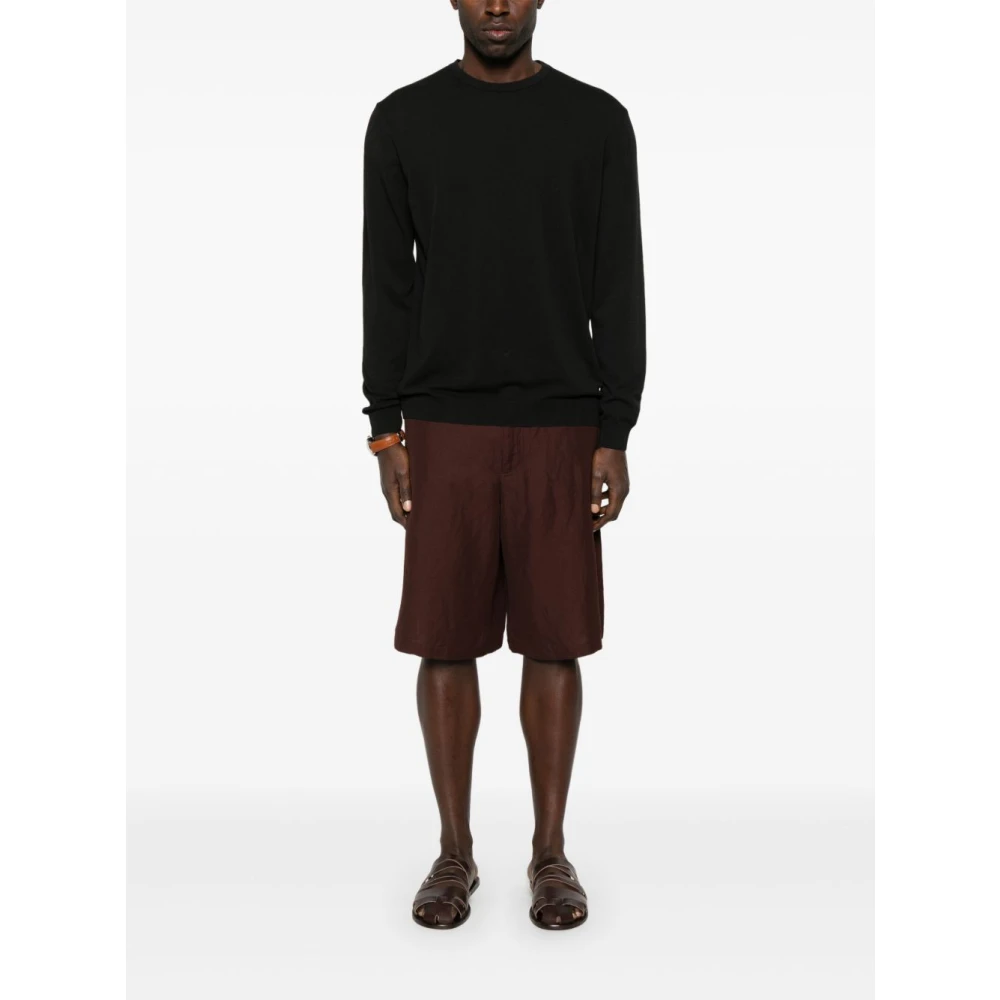Daniele Fiesoli Zwarte Crew Neck Sweater Lange Mouwen Black Heren