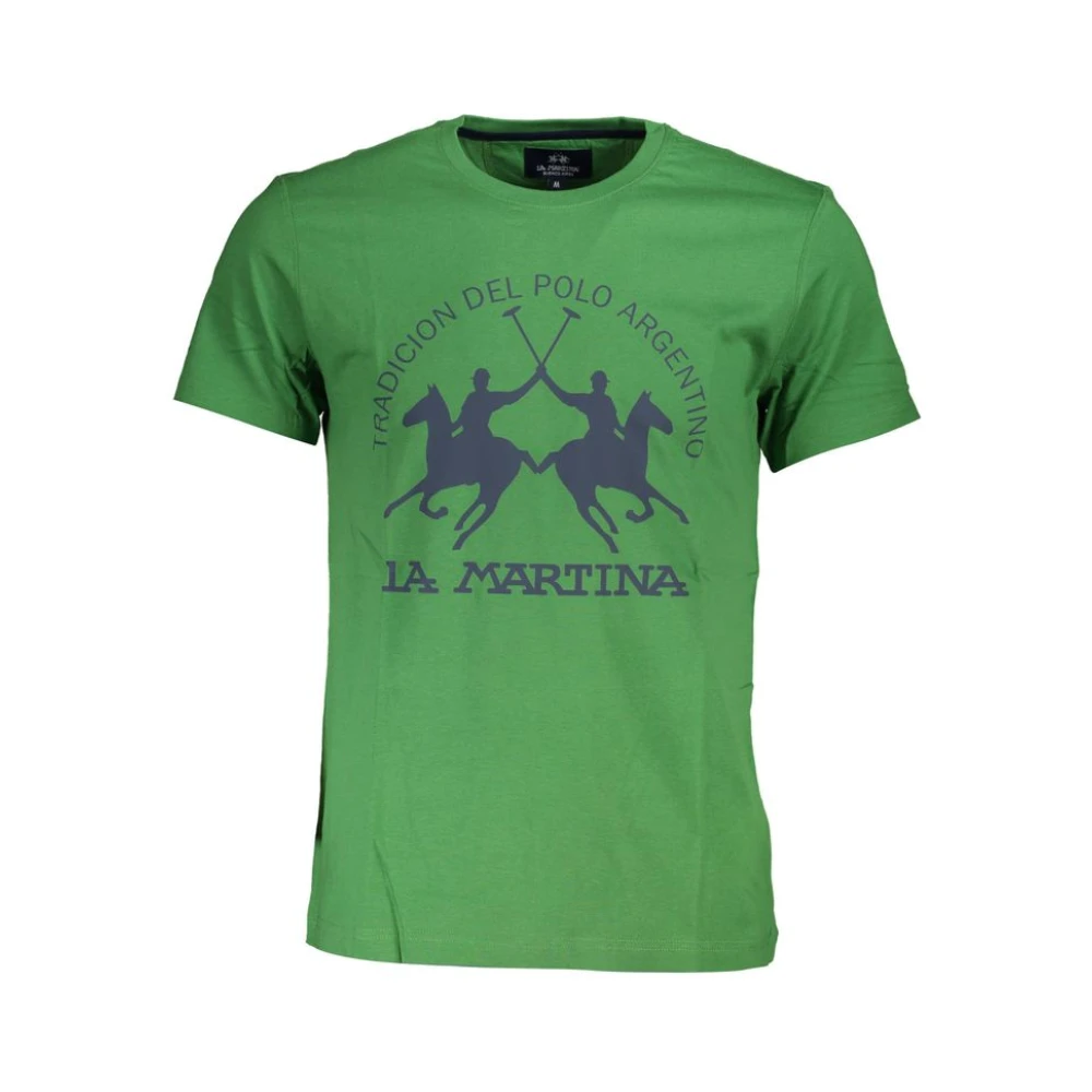 LA MARTINA Groen Katoenen Heren T-Shirt Klassieke Stijl Green Heren