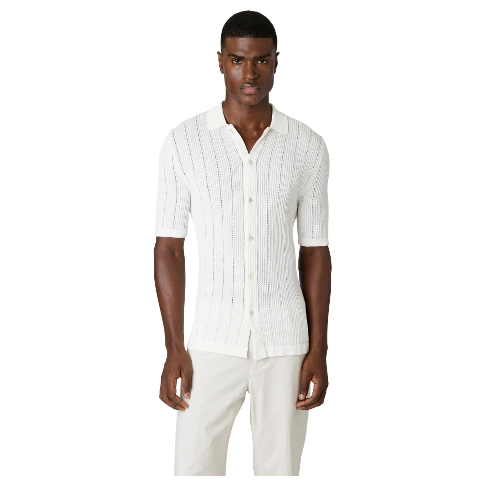 Eleventy Katoenen Gebreide Shirt White Heren