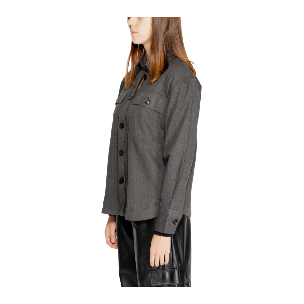 Jacqueline de Yong Zwarte Klassieke Lange Mouw Shirt Black Dames