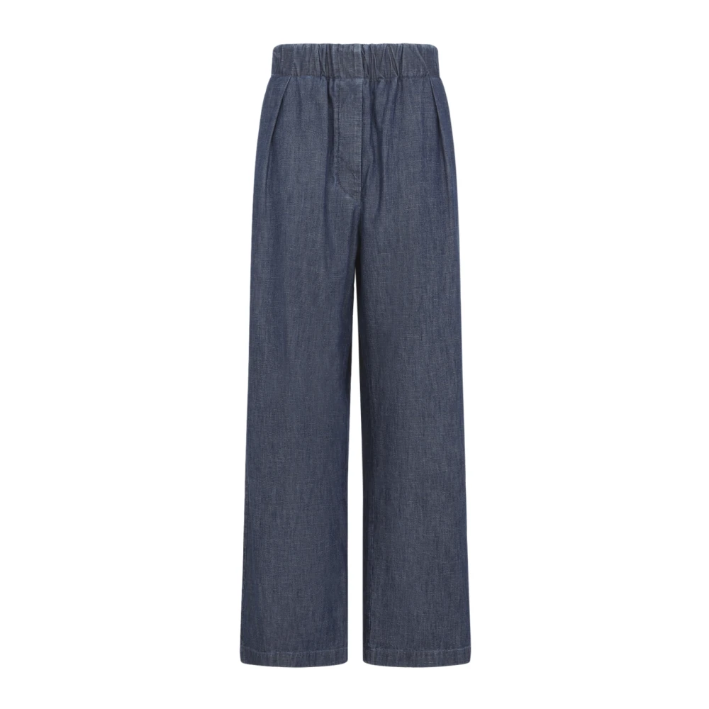 Jil Sander Women's Blue Wide Jeans, S, Wide Leg Trousers