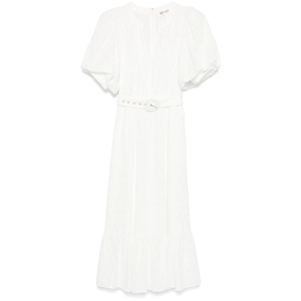 Diane Von Furstenberg Witte Riem Pofmouw Jurk White Dames