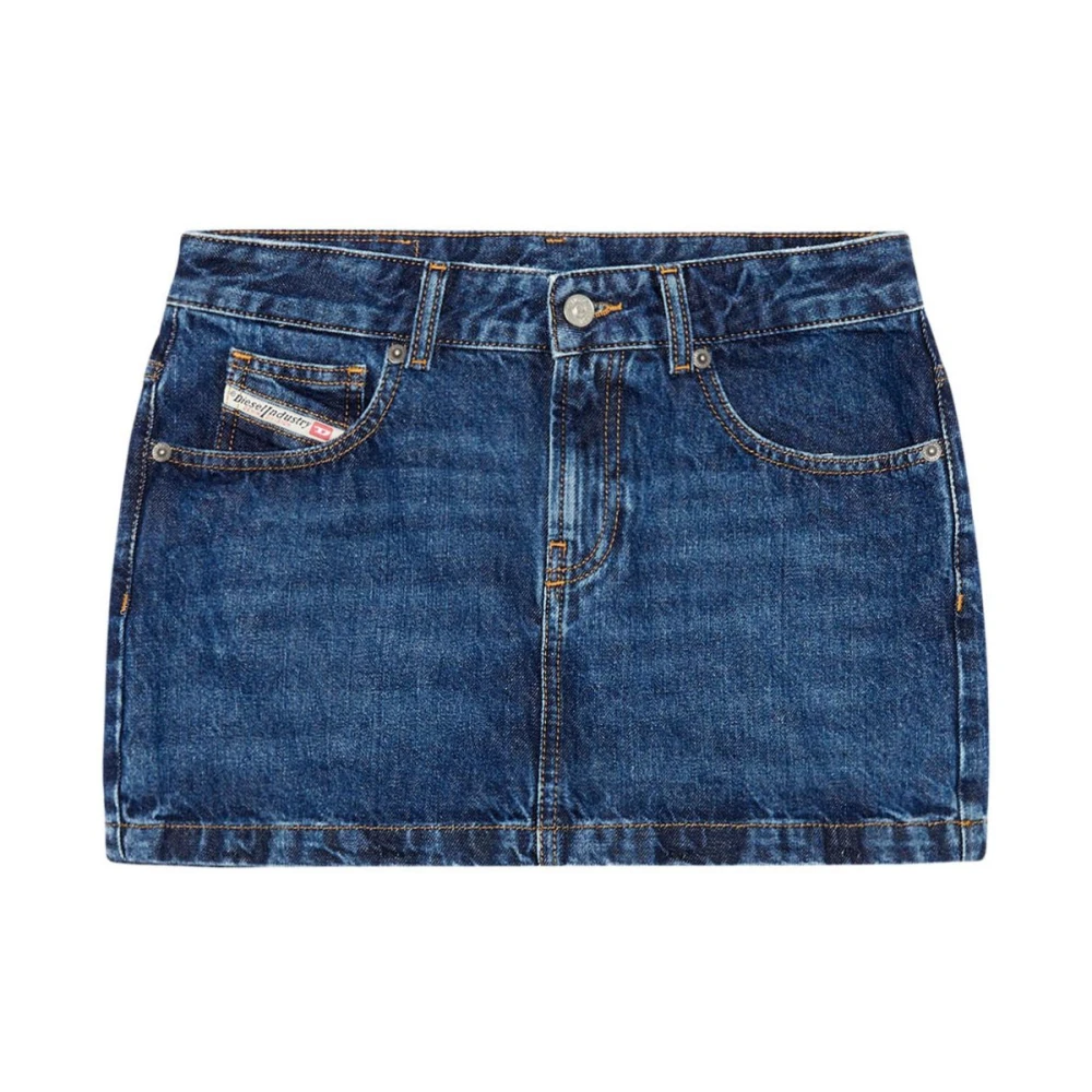 Diesel Women's Blue Denim Skirts, W27, De-Ron Mini Skirt