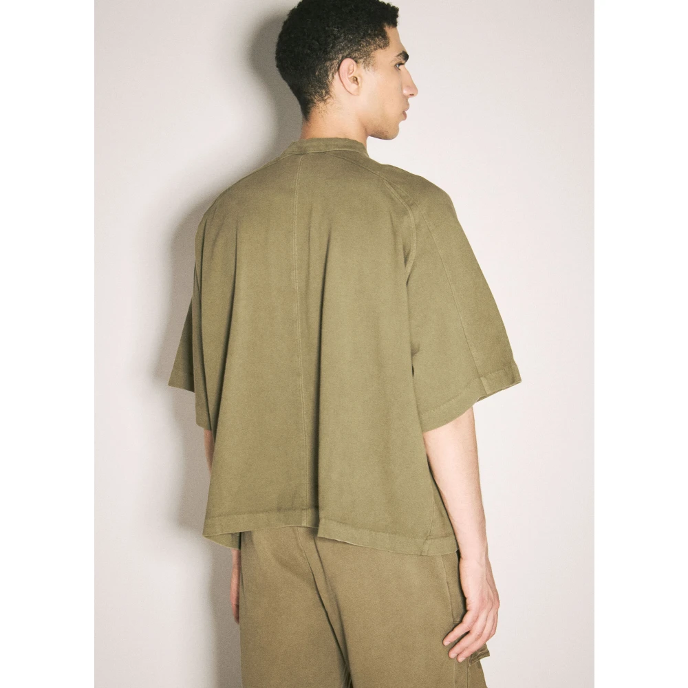 Entire Studios Katoen Fleece Zak T-shirt Green Heren
