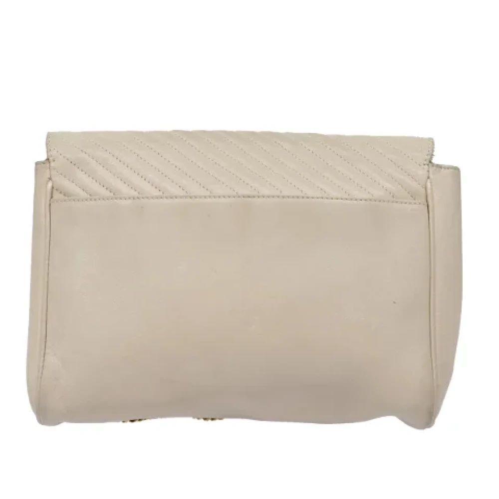 Celine Vintage Pre-owned Leather shoulder-bags Beige Dames