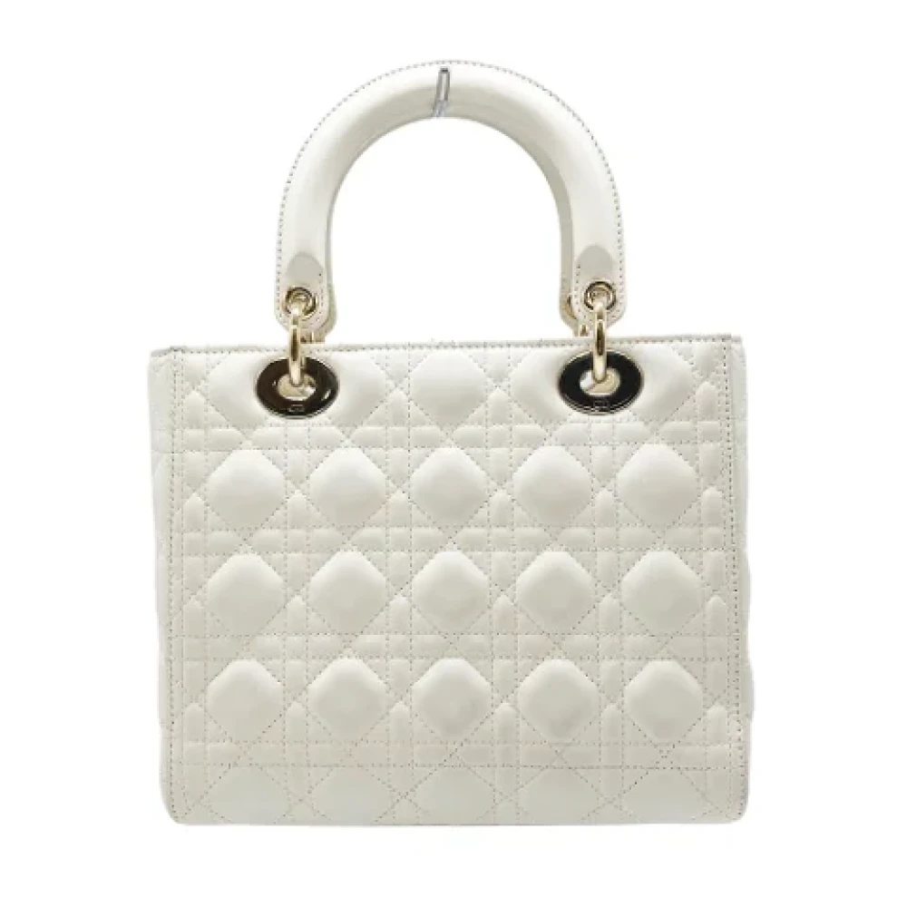 Dior Vintage Pre-owned Leather handbags White Dames