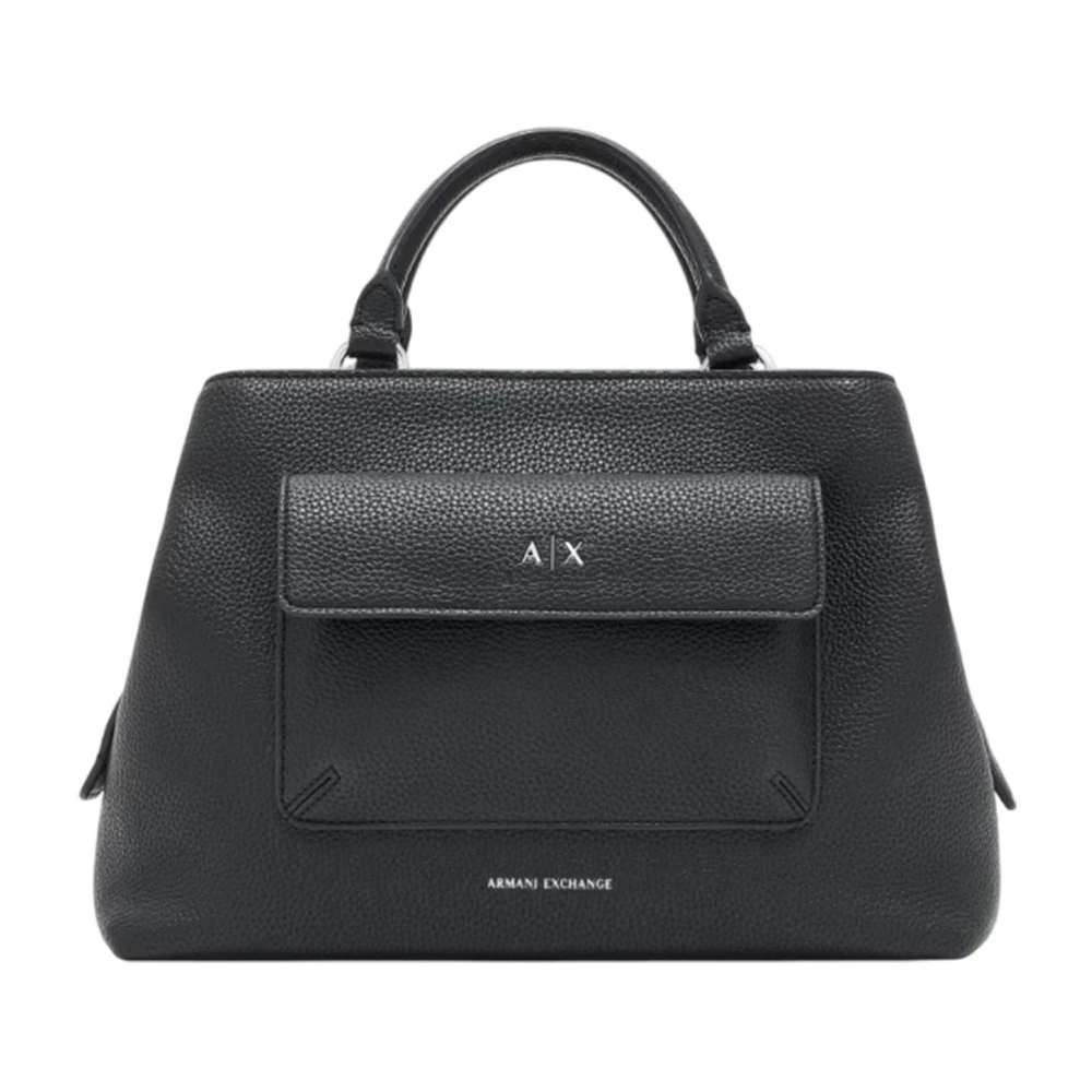 Armani Exchange Donna Nero - Borsa Nera Con Logo E Tracolla Rimovibile - Bags - One Size