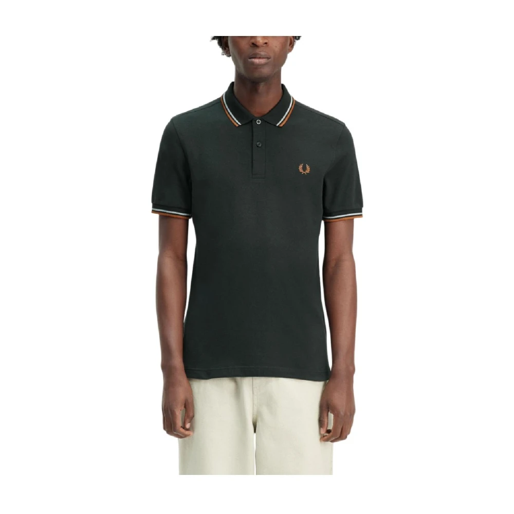 Fred Perry Men's Green Polo Shirts, S, Classic Tipped Polo Shirt