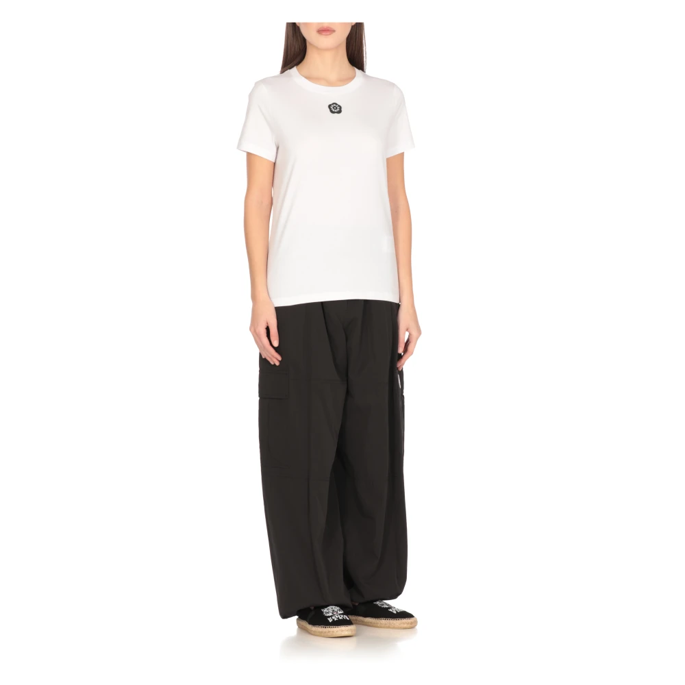 Kenzo Wit T-shirt met Boke Flower-patch White Dames