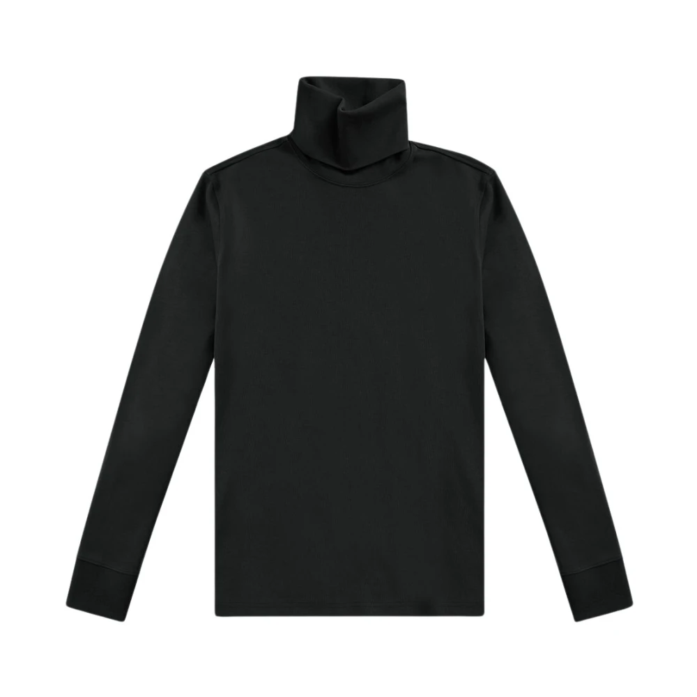 Brooks Brothers Zwarte stretch katoenen T-shirt met turtleneck Black Dames