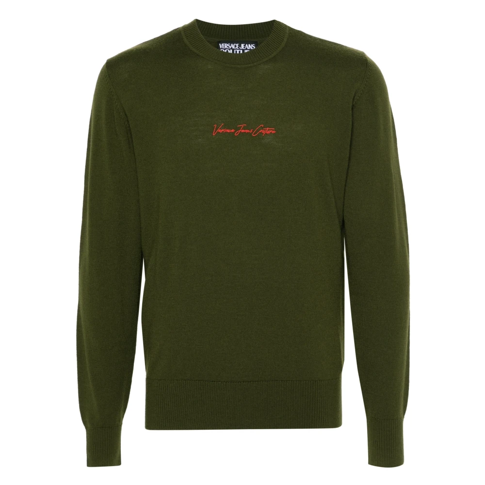 Versace Jeans Couture Groene Wollen Sweatshirt Sweaters Hoodies Green Heren