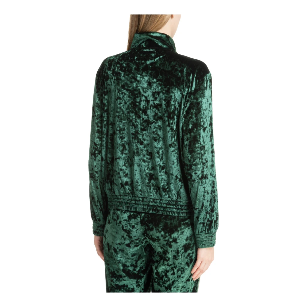 MC2 Saint Barth Effen Sweatshirt met Rits en Zakken Green Dames