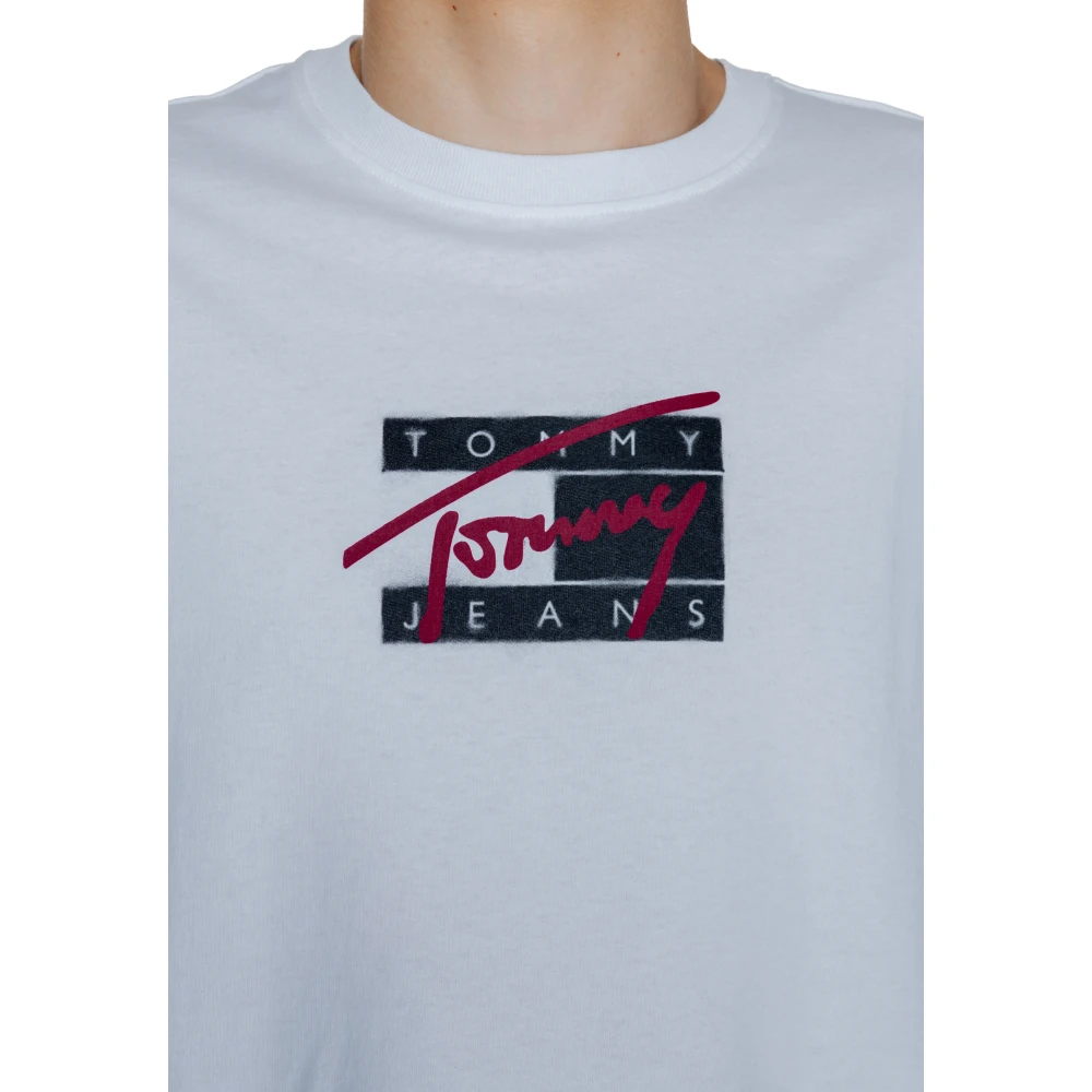Tommy Jeans Street Sign T-Shirt Herfst Winter Collectie White Heren